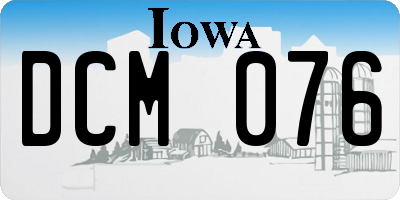 IA license plate DCM076