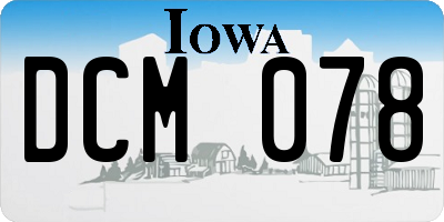 IA license plate DCM078