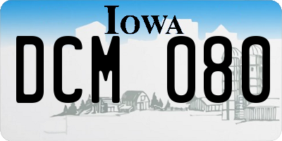 IA license plate DCM080
