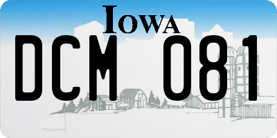 IA license plate DCM081
