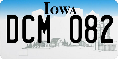 IA license plate DCM082