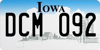 IA license plate DCM092