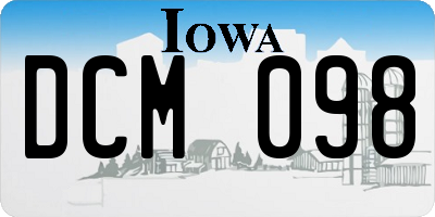 IA license plate DCM098