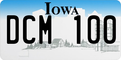 IA license plate DCM100