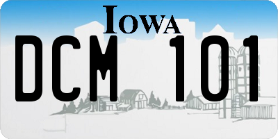 IA license plate DCM101