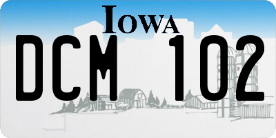 IA license plate DCM102