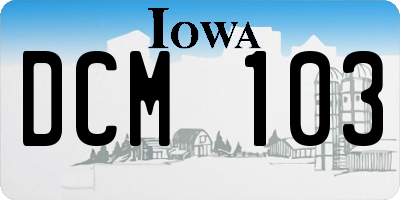 IA license plate DCM103