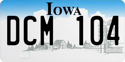 IA license plate DCM104