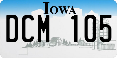 IA license plate DCM105