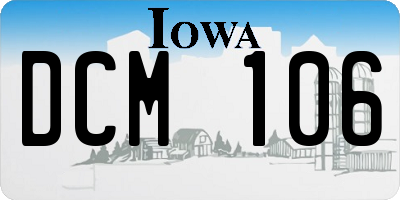 IA license plate DCM106