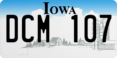 IA license plate DCM107