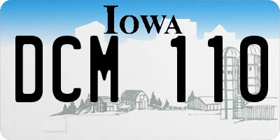 IA license plate DCM110
