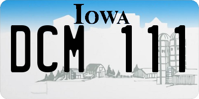 IA license plate DCM111