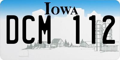 IA license plate DCM112