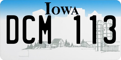 IA license plate DCM113