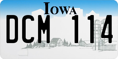 IA license plate DCM114