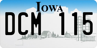 IA license plate DCM115