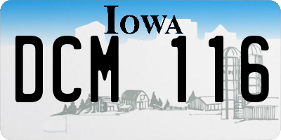 IA license plate DCM116