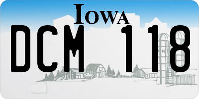 IA license plate DCM118