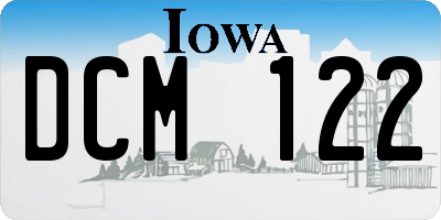 IA license plate DCM122
