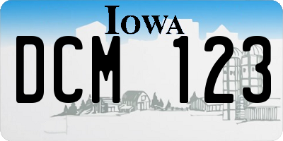 IA license plate DCM123