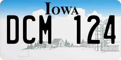 IA license plate DCM124