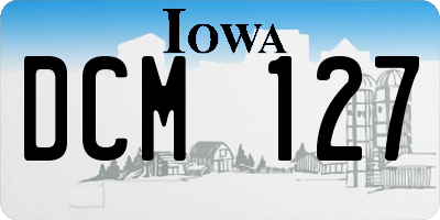 IA license plate DCM127