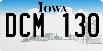 IA license plate DCM130