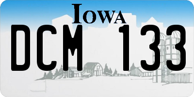 IA license plate DCM133