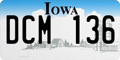 IA license plate DCM136