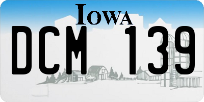 IA license plate DCM139