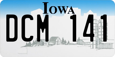 IA license plate DCM141