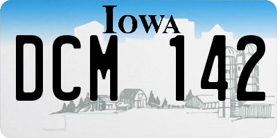 IA license plate DCM142