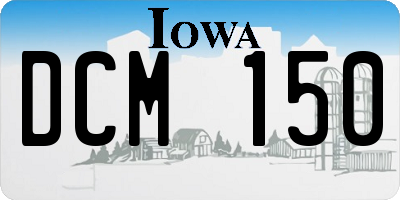 IA license plate DCM150