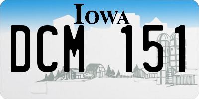 IA license plate DCM151
