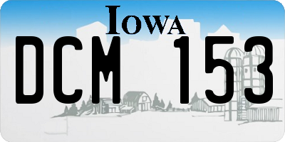 IA license plate DCM153