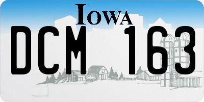 IA license plate DCM163