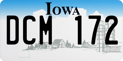 IA license plate DCM172