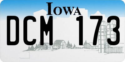 IA license plate DCM173