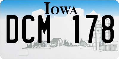 IA license plate DCM178