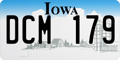 IA license plate DCM179