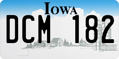 IA license plate DCM182