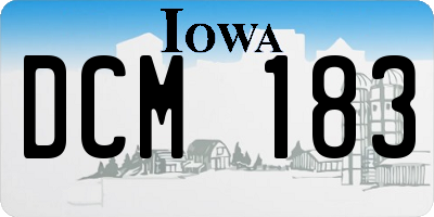 IA license plate DCM183