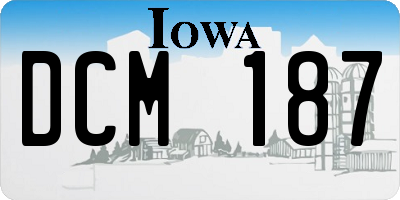 IA license plate DCM187
