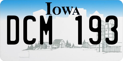 IA license plate DCM193