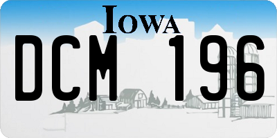 IA license plate DCM196