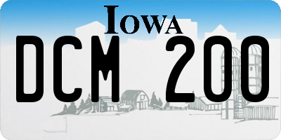 IA license plate DCM200