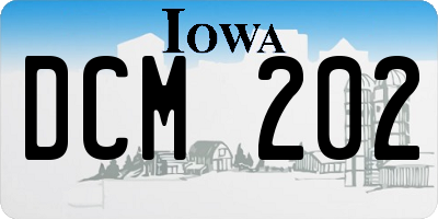 IA license plate DCM202