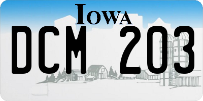 IA license plate DCM203