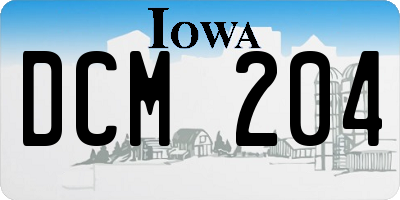 IA license plate DCM204